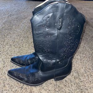 Womens black cowboy boots